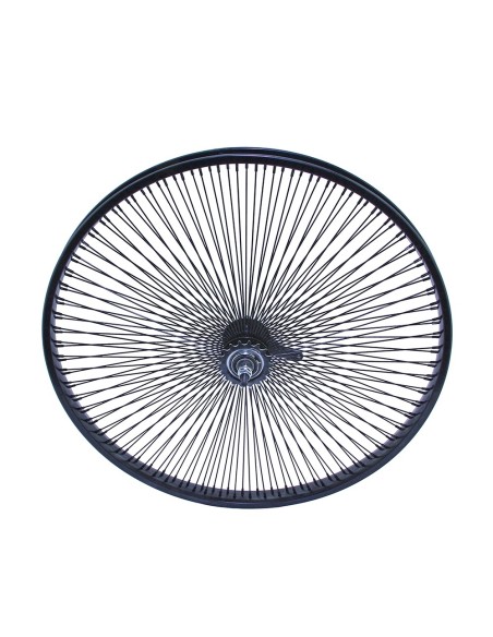 26 Steel Coaster Wheel 144 Spoke 14gBlack 3/8 Axle Single Wall Black.